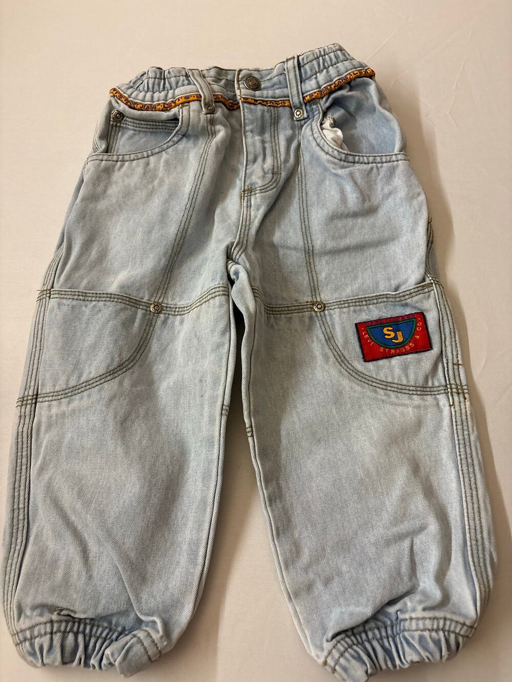 Vintage Little Levis Sport Jeans Light Wash Elastic Cuffs 3T Streetwear
